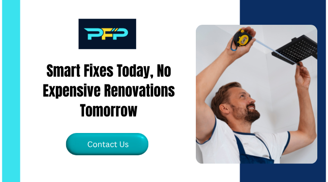 Professional worker repairing shower area to prevent leaks and costly bathroom renovations